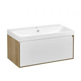 Либерти 90/1 Тумба Дуб Эльвезия/Белый глянец (Адриана 90,MILA 400,MILA 350*350, Одри 420x620 Soft,Лола60)