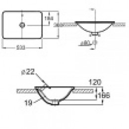 E96117-0 CARILLON Раковина-чаша 53x37см, белый