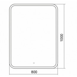 AZARIO зеркало Стив 800*1000 вертикальное, сенсор выкл