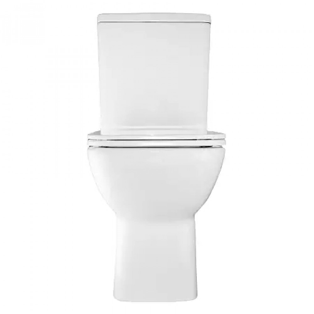 Azario VARO напольный безободковый унитаз в комплекте с сидением ПОЛИПРОПИЛЕН. Размер 615x365x805 мм ( 2 места)