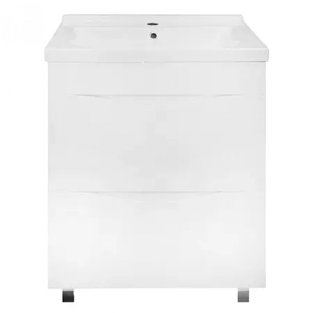 Комплект Тумба Santorini 60 (810*610*470) с раковиной MONTE Neo 60 Белый Глянец