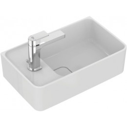 T299501 STRADA II Guest Асимметричный умывальник 45 см (платформа и отверстие под смеситель слева), для монтажа с дизайн-сифоном