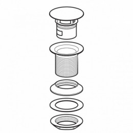 152.080.21.1 Донный клапан Geberit с отводом без возможности перекрытия слива и с крышкой клапана, h=8 см