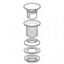 152.080.21.1 Донный клапан Geberit с отводом без возможности перекрытия слива и с крышкой клапана, h=8 см