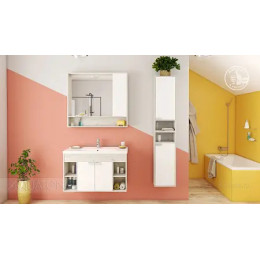 Флай 100 Тумба белый, дуб крафт (БЕЗ УМЫВАЛЬНИКА "Миранда-100")