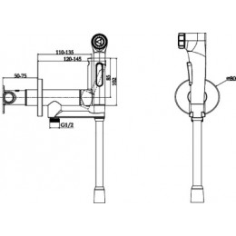 E28317-CP ELATE 2.0 смеситель с гигиеническим душем на одно отверстие, хром