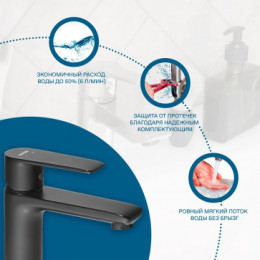 Смеситель Арма для раковины, черный матовый