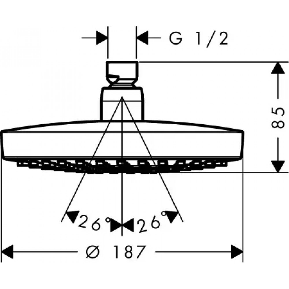 26522000 Верхний душ Croma Select S 180 2jet