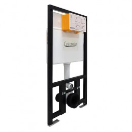 Сет Loranto Prestige Инсталляция + Azario Teramo (квадратный) подвесной безободковый унитаз в комплекте с сидением микролифт 490*340*350