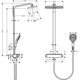 27112000 Raindance Select Raindance Select 360 Showerpipe, ½’