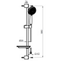 ESTA Душевой набор хром: душевая лейка, шланг, штанга, мыльница