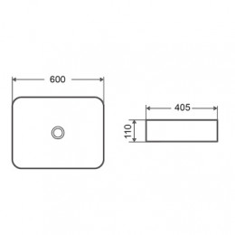 AZ-2174 Раковина накладная. Размер 600*405*110 мм