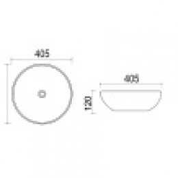 AZ-415 Раковина накладная круглая 40,5 *40,5*12 см