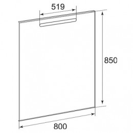 THE GAP ORIGINAL Зеркало  800х850 мм, подсветка, антизапотевание, сенсор (подходит к серии LAKS)