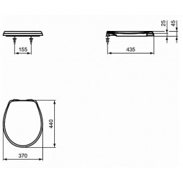 W303001 ECCO/EUROVIT/TORNADO Сидение и крышка с функцией плавного закрытия, дюропласт