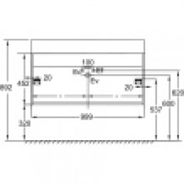 EB1668-E75-J5 VIVIENNE Тумба подвесная для раковины 100 см, корпус дуб давос натуральный, фасад белый блестящий