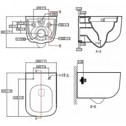 CAMPO Унитаз подвесной с сиденьем микролифт, дюропласт. Размер:510*360*365mm