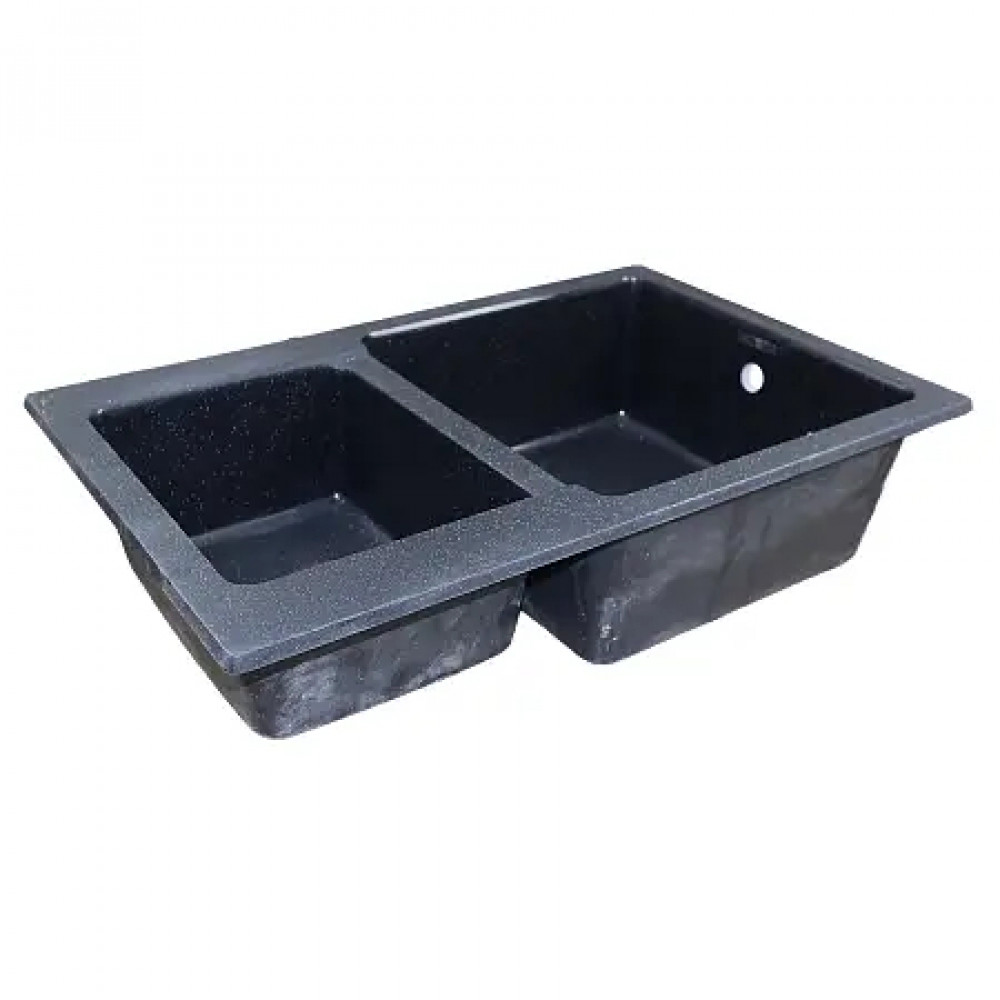 AZARIO кухонная мойка Ostin (770x510х190) Чёрная (сифон)