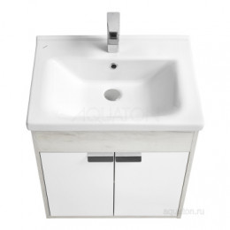 Флай 60 Тумба белый, дуб крафт (БЕЗ УМЫВАЛЬНИКА "Миранда-60")