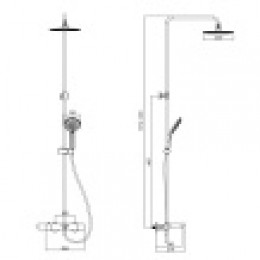 Душевая система с термостатом, черная, GALAXY