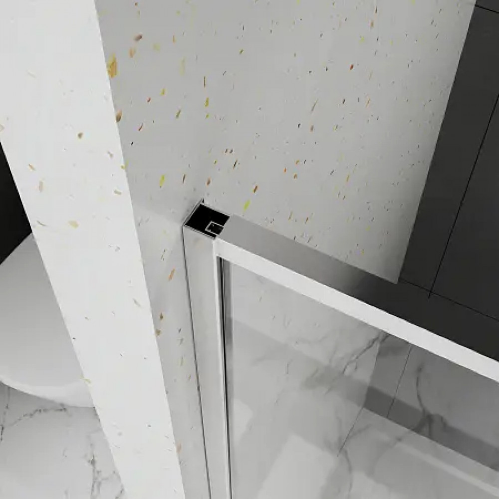 AZ-Y43-100-MGR-CL Душевое ограждение SHANGHAI DRO-100х195-MGR-CL, прозрачное стекло 6 мм, профиль матовый графит