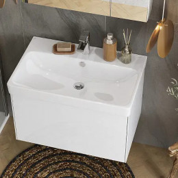 Асти 70 Тумба белый матовый/белый глянец (БЕЗ УМЫВАЛЬНИКА Адриана-70)