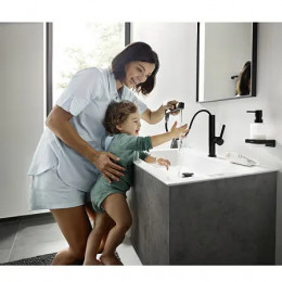 76063000 Finoris Смеситель для раковины, однорычажный, 230 с вытяжным душем 2jet, со сливным клапано