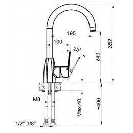 ENZO Смеситель для кухни, хром