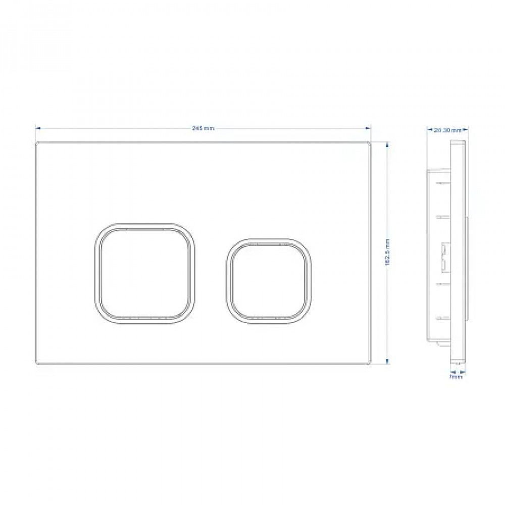 AZARIO NEW-TS Клавиша смыва AZ-ABS-002-B черный (квадратная) пластик, 245х162,5х28,3мм (инст.AZ-G12 и AZ-TS006T)