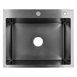 AZARIO кухонная мойка SABRINA (600*500*200) нержавеющая сталь цвет "оружейная сталь" (сифон)