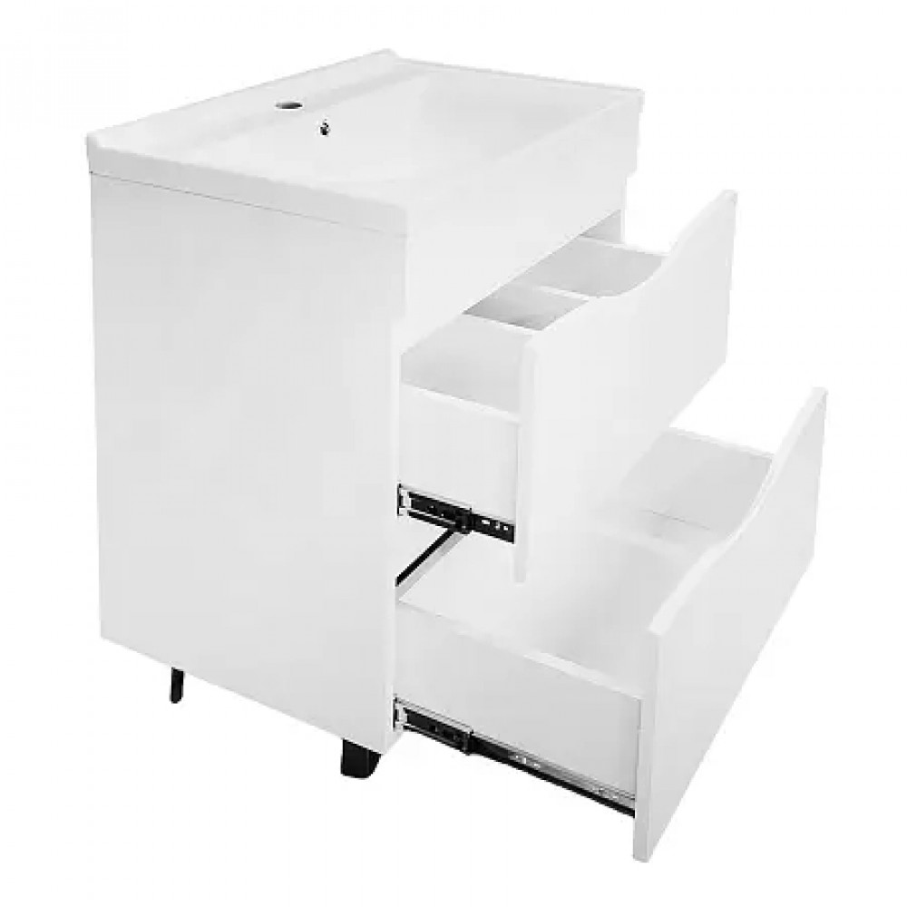 Комплект Тумба Santorini 60 (810*610*470) с раковиной MONTE Neo 60 Белый Глянец