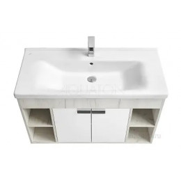 Флай 100 Тумба белый, дуб крафт (БЕЗ УМЫВАЛЬНИКА "Миранда-100")