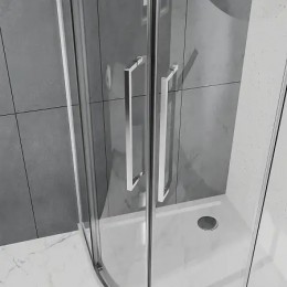 AZ-S43-90-MGR-CL Душевое ограждение SHANGHAI ROD-90х90х195-MGR-CL, прозрачное стекло 6 мм, профиль матовый графит