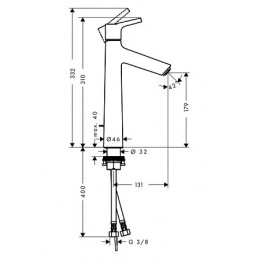 72031000 Talis S Смеситель для раковины 190, однорычажный, со сливным гарнитуром