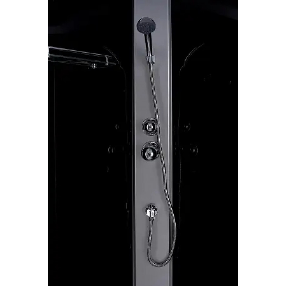 Душевая кабина CS-5180-13L G, 100*80*215 низкая, серая, прямоугольная, стекло 4мм, поддон 13 см