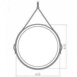 AZARIO зеркало Капитан D610 бесконтактный сенсор, коричн кожа