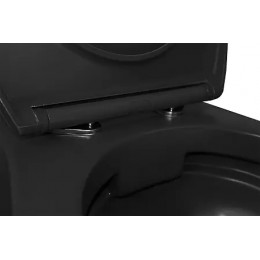 Keras matt black Унитаз подвесной безободковый, с сиденьем микролифт, дюропласт Размер 520*370*360