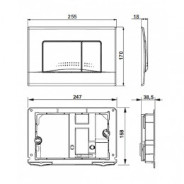 Active Смывная клавиша 32B черный матовый