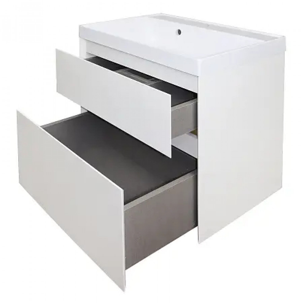 Комплект тумба Velluto 60 (60*60*450) подвесная с раковиной Слим 60