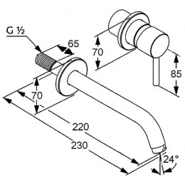KLUDI BOZZ  наст. смес. умыв. 2 отв. 230 мм, белый мат