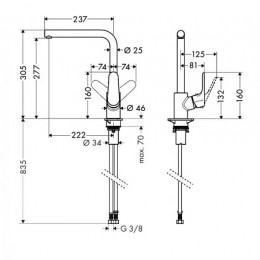 31817000 Focus Смеситель для кухни, однорычажный, с поворотным изливом