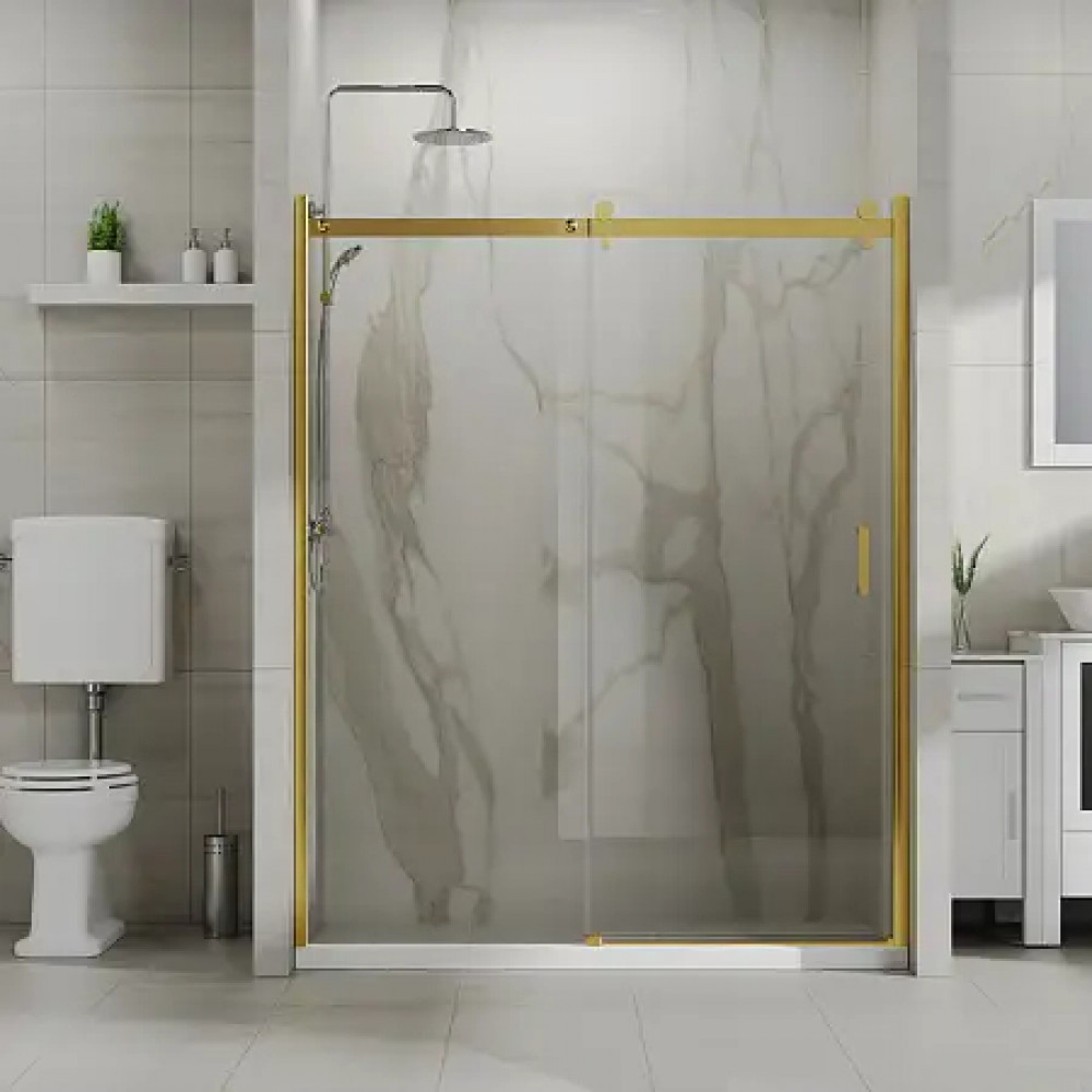 AZ-733-170-BGL-CL Душевое ограждение BERN DRO-170х195-BGL-CL, прозрачное стекло 6 мм, профиль брашированное золото