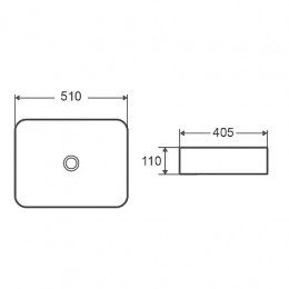 AZ-2178-MB  Раковина накладная Размер:510*405*110 мм черный матовый