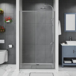 AZ-Y43-100-MGR-CL Душевое ограждение SHANGHAI DRO-100х195-MGR-CL, прозрачное стекло 6 мм, профиль матовый графит