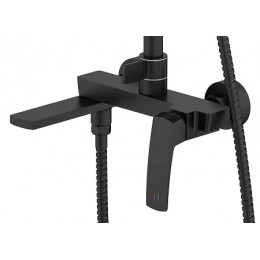 Conda Душевая система с квадратным тропическим душем, черный матовый