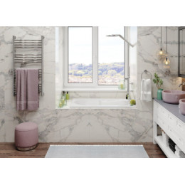 NIKE Ванна акриловая прямоугольная, без панели и каркаса, 120х70 см, белая