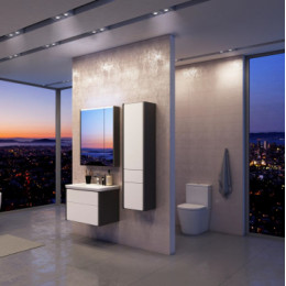 RONDA Модуль д/раковины 600 мм, белый глянец/антрацит (подходит раковина Gap Original)