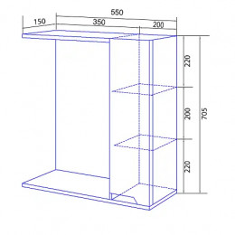 Зеркало-шкаф Палермо 55 правый без подсветки