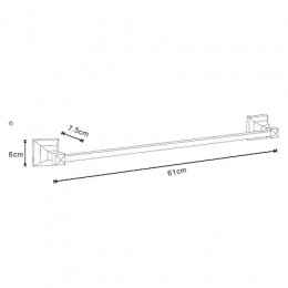 ALTRE Полотенцедержатель трубчатый одинарный 60 см, черный матовый