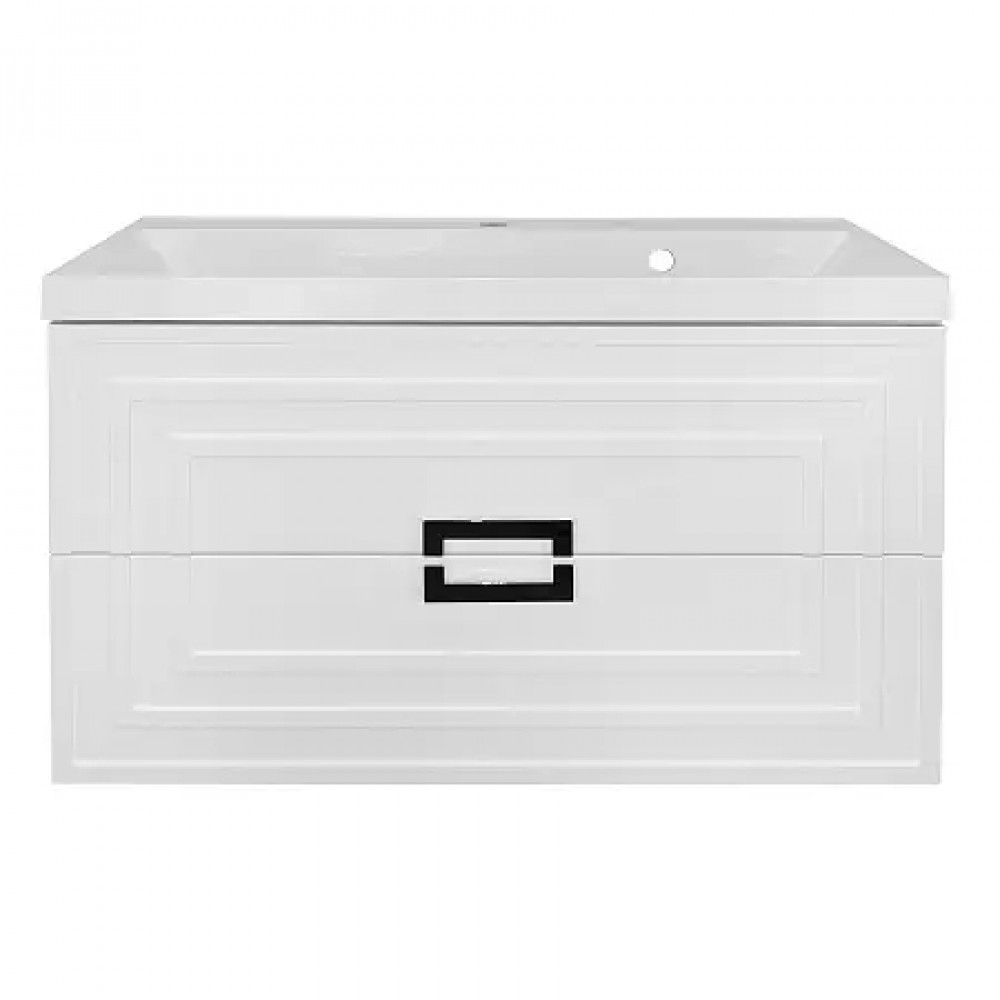 Комплект Тумба ARMARIO 90/2 подвесная БЕЛЫЙ ГЛЯНЕЦ с раковиной CLASSIK 90